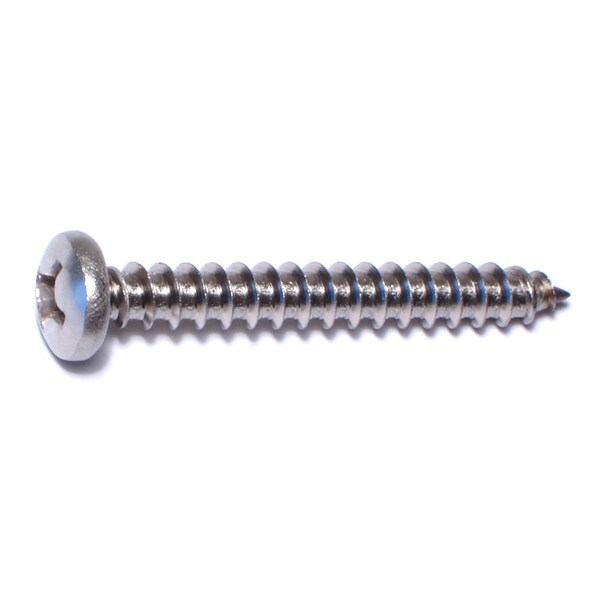 Midwest Fastener Sheet Metal Screw, #12 x 1-3/4 in, 18-8 Stainless Steel Pan Head Phillips Drive, 10 PK 77667 - main